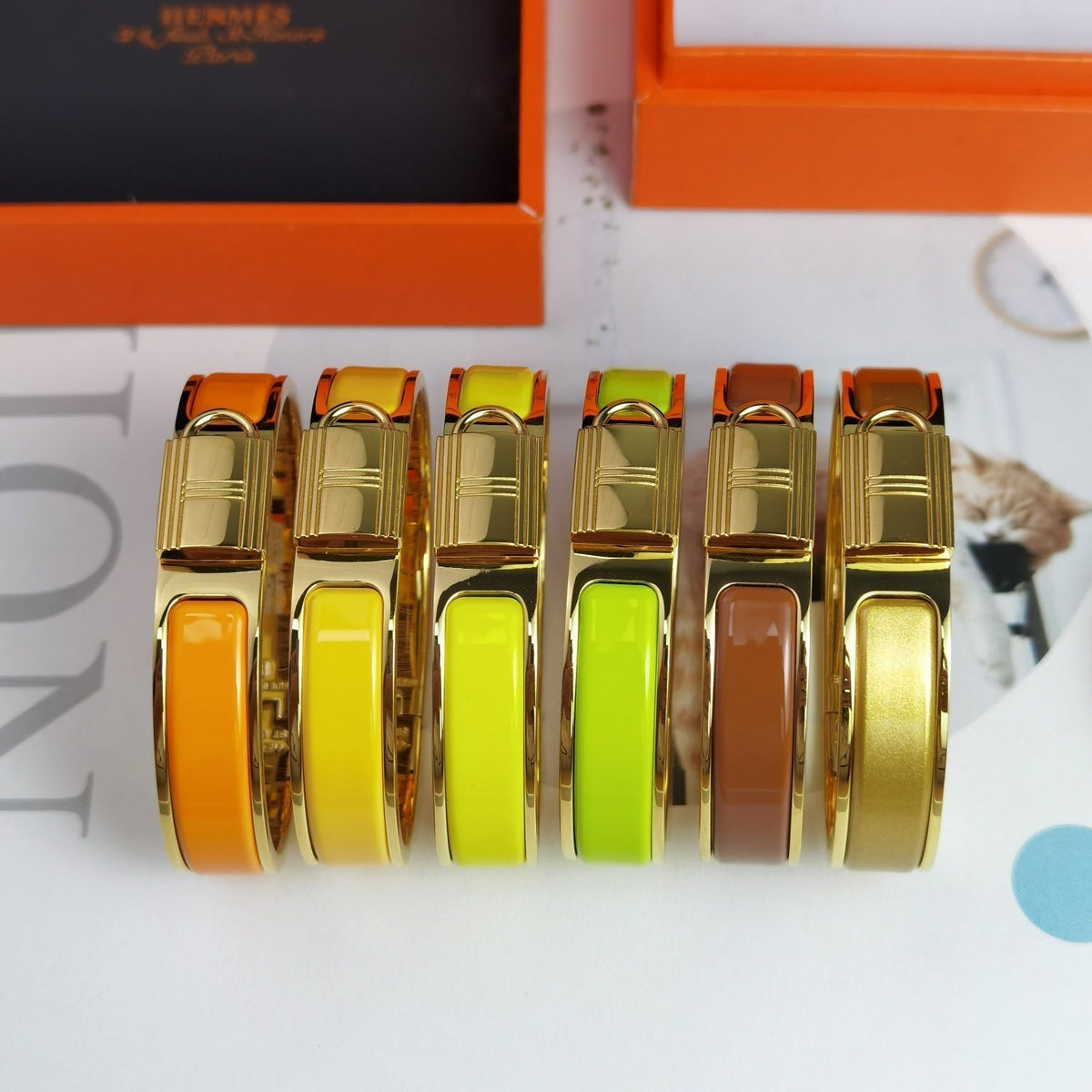 Hermes Clic Cadenas Yellow 18K Gold Bracelet